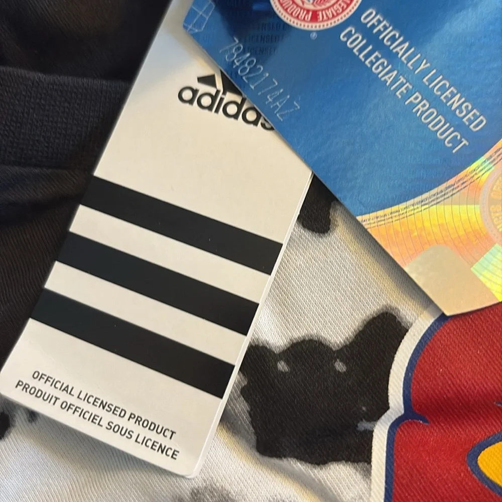 NWT [adidas] Kansas Jayhawks NCAA Tie-Dye Graphic Short-Sleeve T-Shirt Women’s L - Picture 8 of 10
